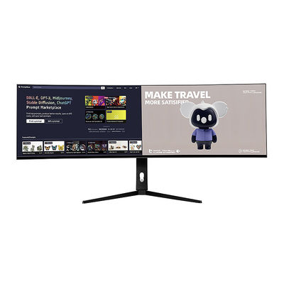 Layar Super Lebar Monitor Gaming 49 Inci 5120*1440 144hz Monitor Pc Gaming Melengkung