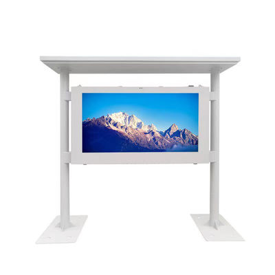 Disesuaikan Open IP65 55 Inch Digital Outdoor Advertising Screens Cahaya Tinggi Mesin Periklanan Luar Ruangan