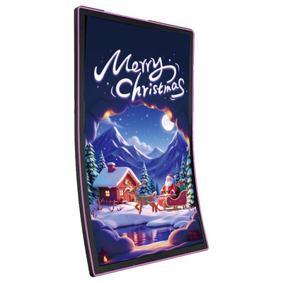 Supplier Custom 43 Inch Curved Touch Screen Monitor 1920*1080p J-Type R1500 Kapasitif Curved Touch Screen Untuk Mesin Game Terampil