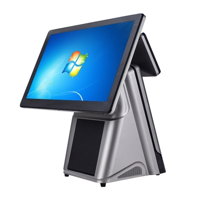 Mesin Kasir POS 15.6 Inci i5 8+256GB, Windows10 Monitor POS Layar Sentuh Kapasitif Printer Termal Built-in untuk Restoran
