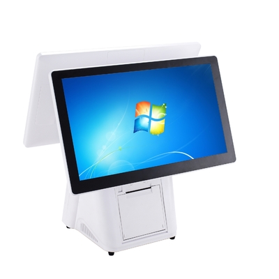 Monitor Terminal POS Android/Win Layar Ganda Sentuh Kapasitif 10 Titik dengan Printer Penerima Termal