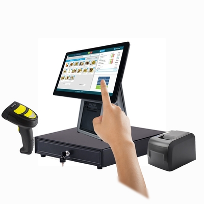 Mesin Kasir All-in-one 15,6 inci Layar Sentuh TFT LED Sistem Android dengan Printer Scanner untuk Kios